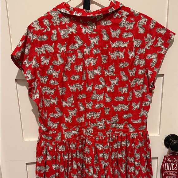 Bernie Dexter Red Kelly Dress with Kitten Print 2X - Picture 8 of 10